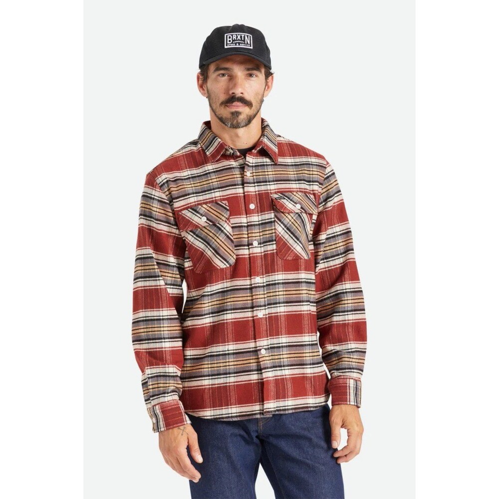 BRIXTON Bowery Flannel Shirt Size Medium